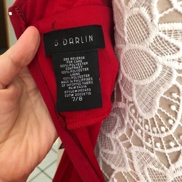 RED Embellished Plated Jeweled Prom Gown B. Darlin - Picture 12 of 15